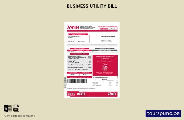 lista para imprimir plantilla de factura comercial de servicios públicos de Zeni